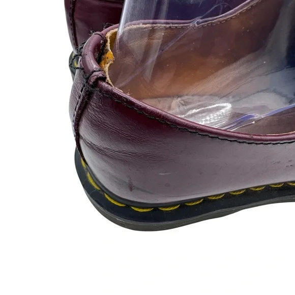 Dr. Martens Burgundy Leather Oxfords with Yellow Laces - Size 6 - Picture 5 of 11